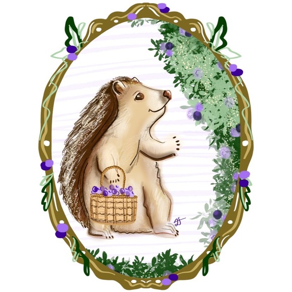 Nursery Hedgehog Art Print-4”x6”-Unframed - Picture 2 of 3